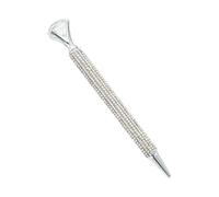 Crystal Diamond Pen, Polished Jewel Body for Aesthetic Office Decor, Ergonomic Weighted Grip with Black Ink Refill, Shimmering Ballpoint for Scrapbooking and Guest Books, Rainbow 5.9X0.39inches