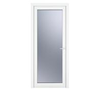 Crystal Direct Crystal uPVC Single Door Full Glass Left hand Obscure in White | Size: 840mm x 2090mm Crystal Direct White 840mm x 2090mm