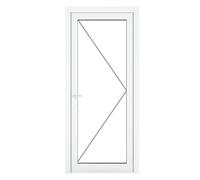 Crystal Direct Crystal uPVC Single Door Half Glass Half panel Left hand Clear in White | Size: 840mm x 2090mm Crystal Direct White 840mm x 2090mm