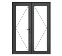 Crystal Direct French Door Left Hand Master in Dark Grey | Size: 1790mm x 2055mm Crystal Direct Dark Grey 1790mm x 2055mm