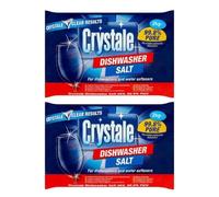 Crystal Dishwasher Salt 2kg x 2 Pack (4kg Total) - Water Softening Salt for Dishwashers, Prevents Limescale & Watermarks, Improves Dishwasher Cleaning Performance, Suitable for All Dishwashers
