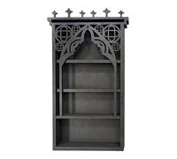 Crystal Display Shelf - Gothic Storage Rack, Witch Decor | Boho Moon Wall For Crystals, Half Moon Hanging Shelf, Compact Wooden Organizer Rack, Aesthetic Cabinet Bedroom In The Living Room
