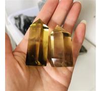 Crystal dot Citrine Column Obelisk Yellow Home Ornaments Decor(6-7cm,2pc)