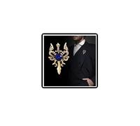 Crystal Double-Dragon Brooch Rhinestone Dragon Sword Lapel Pin Vintage Collar Breast Pin Corsage Suit Skirt Coat Badge Accessories for Women Men (Gold)