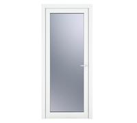 Crystal Double Glazed uPVC White Obscure Single Door Full Glass Left h Double Glazed uPVC White Obscure Single Door Full Glass Left hand Open In Obscure Glazing
