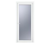 Crystal Double Glazed uPVC White Obscure Single Door Full Glass Right Double Glazed uPVC White Obscure Single Door Full Glass Right hand Open In Obscure Glazing