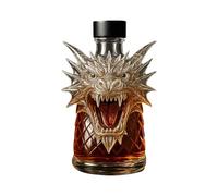 Crystal Dragon Decanter - Liquor Bottle, Handmade Glassware | Red Wine, Beer, Whiskey, Spirits, Table, Home, Bar, Tasting, Gift, Wedding Celebration, Cabbage Display