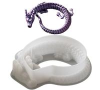 Crystal Dragon Resin Mould - Fantasy Winged Silicone Epoxy Casting Mould for Clay Art, Crafts, Jewellery Making, Cake Decoration, Cement, Concrete Moulds, Decorative Sculpture, Handmade Gift