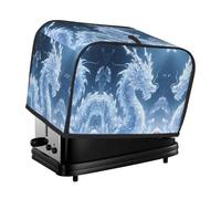 Crystal Dragon Toaster Cover 2 Slice, Waterproof Bread Machine Covers with Pockets Universal Size Kitchen Small Appliance Cover with Handle, Dust and Fingerprint Protection