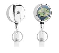 Crystal Dragonfly Retractable Work Badge Holder Keychain Badge Reel 24.4" Cord & 360° Swivel Alligator Clip Heavy Duty Id Name Tag Holder for Nurses Doctors Teachers Office Workers