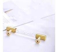 Crystal Drawer Knobs Europe Style Gold Kitchen Handles Cupboard Handles Clear Acrylic Gold Cabinet Handles, for Door Handles Knobs Cabinet Handles Cupboard Bathroom Hardwares (Hole Distance 96m,C)