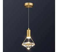 Crystal During with Antique Brass Finish,Modern and Concise During Fixture with Crystal Plate Metal Shade,Chandelier Lamps（Copper and Crystal-8）