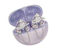 Crystal Ear Cuffs for Clip-On Earbuds - 2pcs/set Earbuds Open Ear delicate Accessories, Jewelry-Inspired for headphones, open ears (No Earbuds, Not Earrings), S, Plastic, Aquamarine