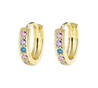Crystal Earrings Coloured Zircon Ear Clips For Women Light Temperament Earrings Design Commuting Earrings Earrings For Second Ear Hole, A, Copper, No Gemstone