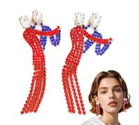 Crystal Earrings,Dancing Couple Bling Crystal Pendant Earrings - Dangle Elegant Drop 2 Piece Statement Jewelry for Holiday Vacation Party Dance Festival Wedding Everyday Wear