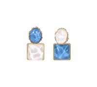 Crystal Earrings for Women Purple Blue Trendy Cute Dainty Summer Everyday Jewelry Gift, Brass, No Gemstone