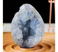 Crystal Egg Shaped Crystals Stones Blue Celestite Rock Home Decor (Size : 60-80mm)