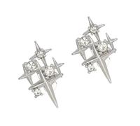 Crystal Embedded Zircons Studded Star Earphone Clips Charms Effortless Snapping on Mechanism for Freeclip1 / 2 FreeClip Earrings with Zirconia Flashes