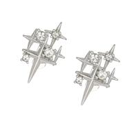 Crystal Embedded Zircons Studded Star Earphone Clips Charms Effortless Snapping on Mechanism for Freeclip1 / 2 FreeClip Earrings with Zirconia Flashes