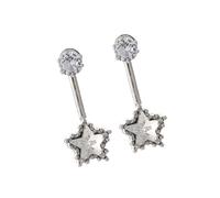 Crystal Embellished Star Earrings Comfort Fit Metal Allergy Friendly Casual Wear Long Lasting Earrings