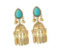 Crystal Embellished Swing Fringe Ear Posts Complex Empty Engraving Plan Nonallergenic Party Addons Elegant Vintage Swing Earrings