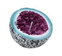 Crystal Energy Candle Intention/Healing, Crystal Healing Candles, Naturals Handmade Crystal Geode Candle, Amethyst Chips Home Desktop Decoration for Meditation and Positive Energy