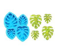 Crystal Epoxy Earrings Jewelry Molds Hanging Pendant Decoration Monstera Deliciosa Irregular Silicone Mold Monstera Deliciosa Keychain Molds with Hole