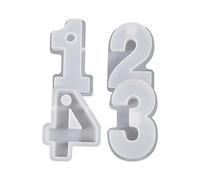 Crystal Epoxy Resin Mold Geometric Numbers Candlestick Holder Home Decor Cement Plaster Silicone Molds Tealight Votive Mold