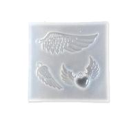 Crystal Epoxy Resin Mold Handmade Plaster Soap Angel Wing Shape Silicone Necklace Pendants Casting Christmas Tree