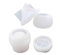 Crystal Epoxy Resin Mold Storage Box Makeup Insert Cup Jewelry Box Silicone Mold for Resin Casting Jar with Lid Set Silicone Storage Molds for Epoxy Kit Jewelry