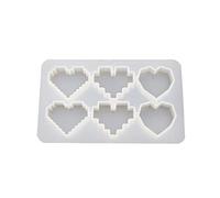 Crystal Epoxy UV Resin Mold Pixel Love Heart Shape High Mirror DIY Handmade Pendant Silicone Molds resin mold kit
