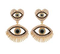 Crystal Evil Eyes Drop Earrings Fashion Unique Abstract Eyes Rhinestone Dangle Earring for Women Girls Exaggerated Jewelry, Crystal Metal, crystal