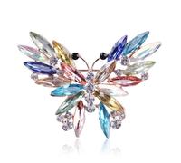 Crystal Exquisite Butterfly Brooch Pin Colorful Rhinestone Swallowtail Butterflies Brooch Lapel Pin Fashion Big Elegant Dress Accessories Halloween Christmas Birthday Jewelry Gifts