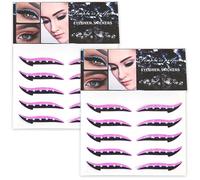 Crystal Eyeliner Stickers 10 Pairs Reusable Glitter Eyeliner Stickers Waterproof Instant Adhesive Stick on Eyeliner Eyeshadow Strop for Dress Up Party Rose Red