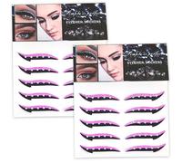 Crystal Eyeliner Stickers 10 Pairs Reusable Glitter Eyeliner Stickers Waterproof Instant Adhesive Stick on Eyeshadow Strop for Dress Up Party Rose Red Eyeshadow
