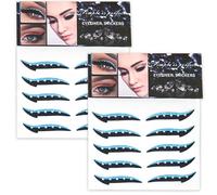 Crystal Eyeliner Stickers 10 Pairs Reusable Glitter Eyeliner Stickers Waterproof Instant Adhesive Stick on Eyeliner Eyeshadow Strop for Dress Up Party Blue Eyeliner Stickers