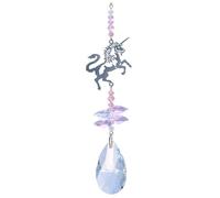 Crystal Fantasy Hanging Suncatcher - Rainbow Maker with 38mm Icicle Crystal - Unicorn