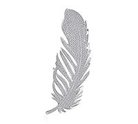 Crystal Feather Brooch Pin for Women Men Rhinestones Lapel Pin Broches Feather Metal Brooch Clothing Accessory Jewelry Wedding Bridal Party, Alloy Steel, no gemstone