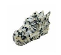 Crystal Female Dragon Skulls Head Carving Sculpture Toumaline Powerful Stones for Collection Home Decor Gifts