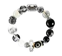 Crystal Feng Shui Bracelets Five Elements Lucky Friendship Natural Gemstones Beaded Bracelet Citrine Tiger Eye Agate Jade Elastic Bangle Jewelry Chinese Chakra Spiritual Bracelet Protection 五行 金水