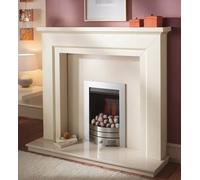 Crystal Fires Slimline Radiant Inset Gas Fire with Coals Brass Trim & Grace Fret
