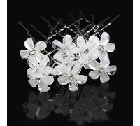 Crystal Five-petal Flowers Hair Grips Wedding Hair Accessories Floral Hair Pins Wedding Bridal Hair Accessories for Women Girls Bride Bridesmaid, Pack of 20