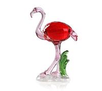 Crystal Flamingo Realistic Animal Art Figurine Collection Table top Ornament Statue Home Decor