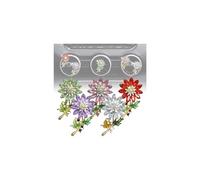 Crystal Flower Bloom Air Vent Clip Car Air Fresheners Cute Flower Car Accessories Interior Decor Charm Accessories For Girls Women