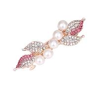 Crystal Flower Bridal Hair Clips, Leaf Hairclips Barrette French Crystal Hair Clips Decorative Accessories, Rhinestone Flower Hair Clips Hair Accessories for Women Girls Bridesmaid (One Size)