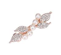 Crystal Flower Bridal Hair Clips, Leaf Hairclips Barrette French Crystal Hair Clips Decorative Accessories, Rhinestone Flower Hair Clips Hair Accessories for Women Girls Bridesmaid (White, One Size)