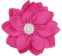Crystal flower brooch,Elegant Flower Brooch Pin for Women, Girls Crystal Lotus Brooch Lapel Pins Brooch Wedding Party, Dance Banquet Dress Suit Ceremony，2 Packaging (Hot Pink)
