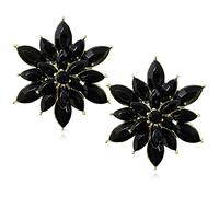 Crystal Flower Burst Stud Earrings - Elegant Hypoallergenic Large Big Sparkly CZ Cubic Zirconia Rhinestone Daisy Sunflower Floral Cluster Flower Stud Earrings Bridal Wedding Party Prom Costume Jewelry