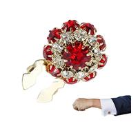 Crystal Flower Buttons - Rhinestone Clothing Embellishments, Detachable Sparkling Jewel Charms with Flat Back Base, Sturdy Silver Plated Metal Setting, Ideal for Jewelry Making Crafting