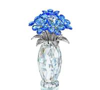Crystal Flower Decor Blue Forget Me Not, Mini Crystal Glass Vase Ornament, Desktop Home Office Table Decoration, Elegant Gift for Valentine’s Day Anniversary Birthday